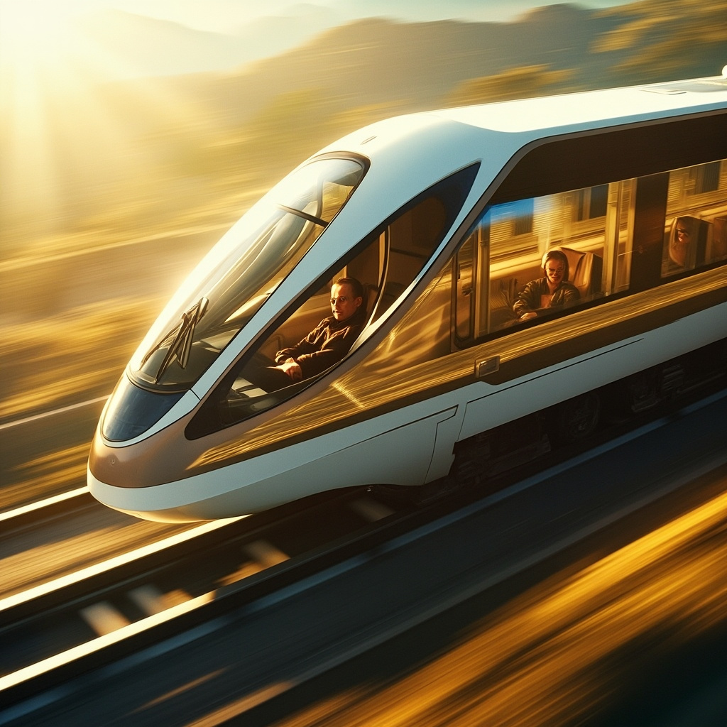 Maglev Train with 3D Effects and Classical Charm